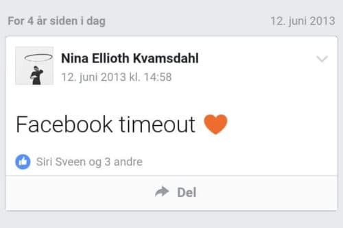 timeout fra Facebook